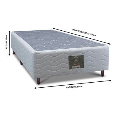 Base Box para Colchão Solteiro Cama inBox Moderne 26x88x188cm Branco