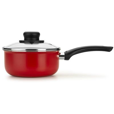 Panela Multiflon Páprika em Alumínio com Revestimento Antiaderente e Tampa de Vidro com Saída de Vapor 16 cm n/a