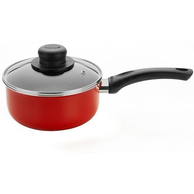 Panela Multiflon Páprika em Alumínio com Revestimento Antiaderente e Tampa de Vidro com Saída de Vapor 16 cm n/a