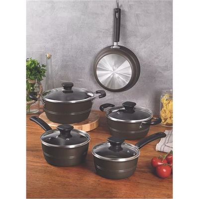 Conjunto de Panelas Tramontina Sicilia com Revestimento Starflon Excellent 5 Peças + Faqueiro 12 Peças Tramontina Leme Avelã