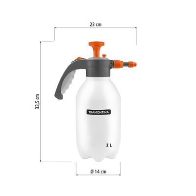 Pulverizador Tramontina Manual de Compressão Prévia em Plástico 2 Litros Branco