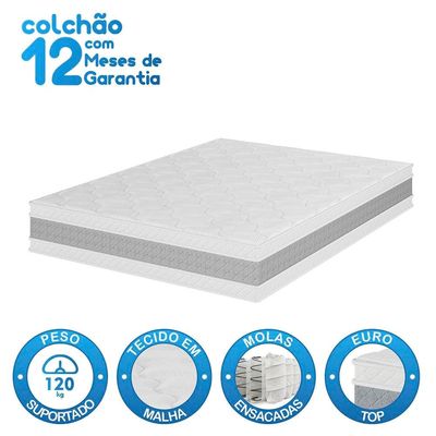 Cama Box Casal Umaflex Loreto com Suporte Branco com Cinza