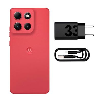 Smartphone Motorola Moto G86 5G Tela 6.7 pOLED 256GB 8GB RAM Câmera 50MP 4K IP69 Desbloqueado Vermelho
