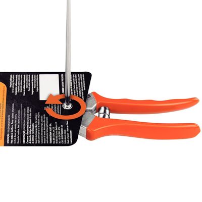 Tesoura de Poda Profissional Tramontina com Lâmina Metálica e Cabo Revestido em Plástico Laranja