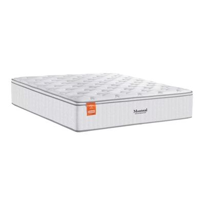 Cama Box Casal MGA Itaflex Colchão Inducol Montreal Europillow Molas Ensacadas SoftGel Cinza com Branco