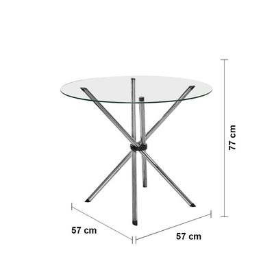 Mesa de Jantar Aço Nobre Leticia Plus com Tampo Kanon e 4 Cadeiras Liz Estofadas Revestidas em Suede Preto