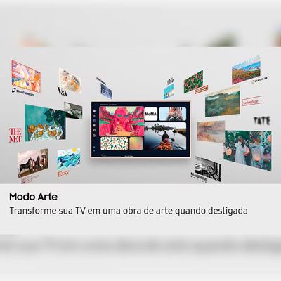 Smart TV 55 QLED 4k Samsung QN55LS03FAGXZD The Frame Vision AI 2025 Modo Arte Antirreflexo Preto