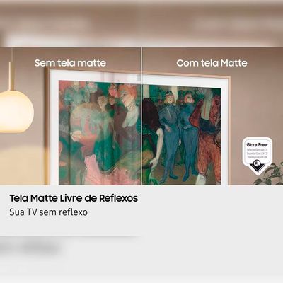 Smart TV 55 QLED 4k Samsung QN55LS03FAGXZD The Frame Vision AI 2025 Modo Arte Antirreflexo Preto