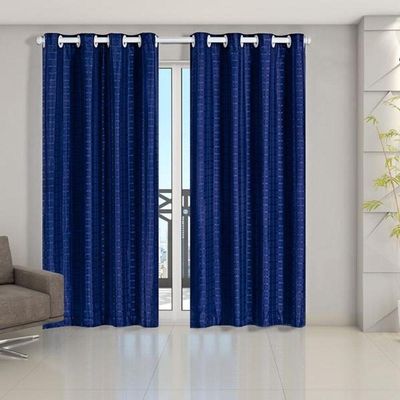 Cortina Blackout Pvc Com Tecido Voil Xadrez 2,80 M X 2,30 M - Marinho - Qualidade Superior
