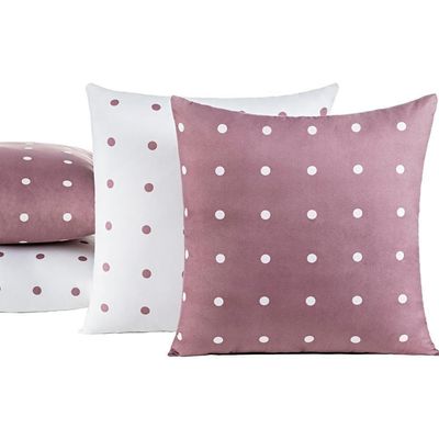Capas De Almofadas Petit Poá 04 Peças - Rose - Qualidade Garantida!