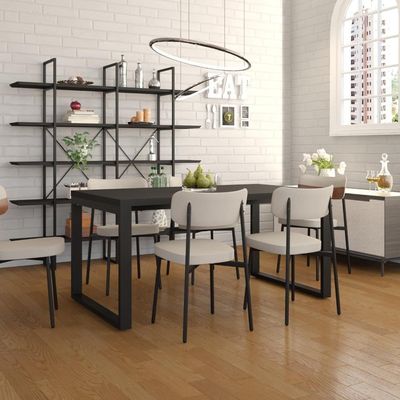 Mesa De Jantar Queens 160x90x77cm Qemj9160 Preto Tx - Est.preta Preto Tx/est.preta