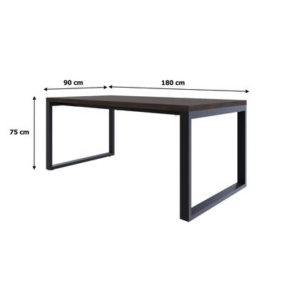 Mesa De Jantar Queens 180x90x77cm Qemj9180 Terracota - Est.preta Terracota/est.preta