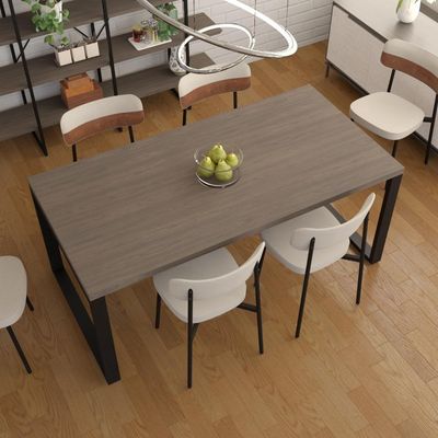 Mesa De Jantar Queens 180x90x77cm Qemj9180 Terracota - Est.preta Terracota/est.preta