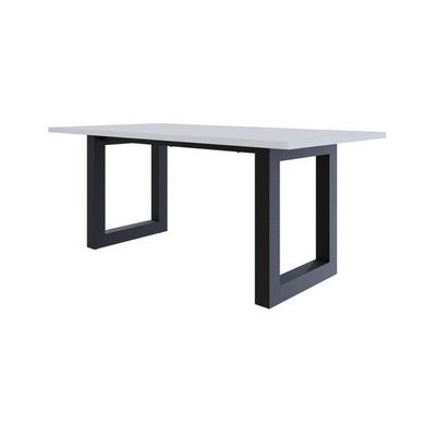 Mesa De Jantar Bronx R 180x90x77cm Brmj9180r Branco Tx - Est.preta Branco Tx/est.preta