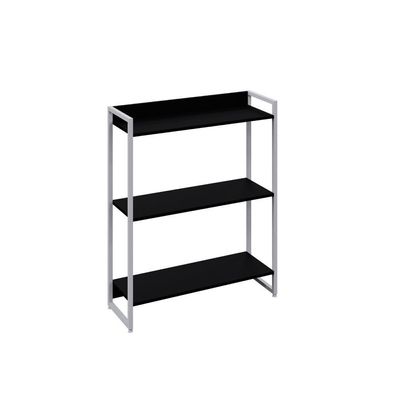 Estante Dynamica 80x30x104cm C/03 Prateleiras Preto ônix / Est.branca Preto ônix / Est.branca