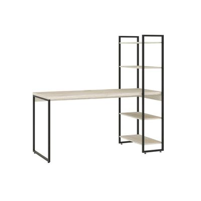 Mesa C/estante Alta 150x64x147cm C/04 Prateleiras Snow / Est.preta