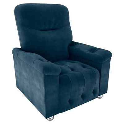 Poltrona Reclinável York Veludo Azul