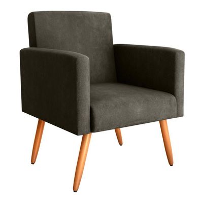 Poltrona Para Decoração Belém Veludo Turkey Marrom