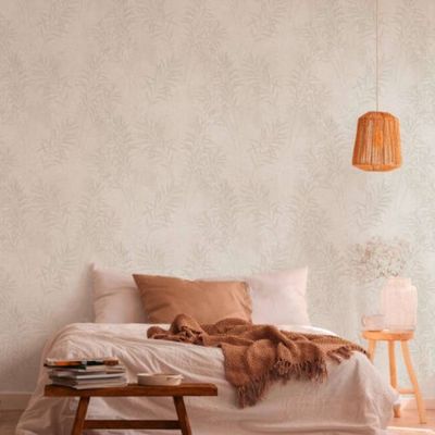 Papel de Parede Antigua Folhagem Bege 389196AG