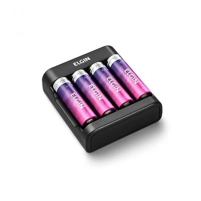 Carregador De Pilhas E Bateria Aa-aaa-9v E Usb Scusb Acompanha 2 Pilhas Aa 1500mah Preto - 46rscusb0000
