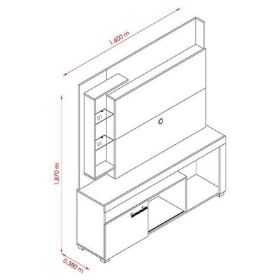 Estante Home Theater ícaro Naturale Off White – Madetec