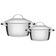 Jogo de 2 Panelas Tramontina Allegra Aço Inox Fundo Triplo Tampas Inox