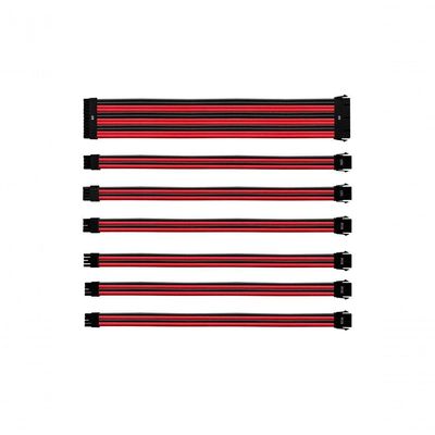 Kit De Cabo De Extensão Sleeved Psu 30 Cm Com Capa De Pvc Cooler Master - Vermelho E Preto - Cma-nest16rdbk1-gl