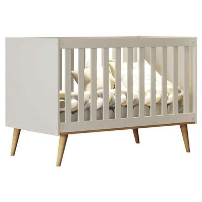 Berço Americano E Guarda Roupa Infantil Ambiente Ludmila Off White Bétula - Carolina Baby