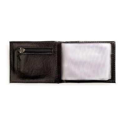 Carteira Masculina de Couro Polino Preto U / Preto
