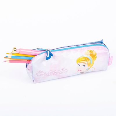 Estojo Escolar Feminino Cinderela Azul U / Azul
