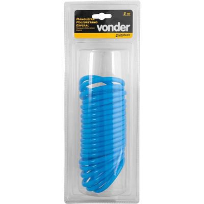 Mangueira/tubo poliuretano azul espiral conector 1/4" NPT macho 5mm x 8mm com 5m VONDER