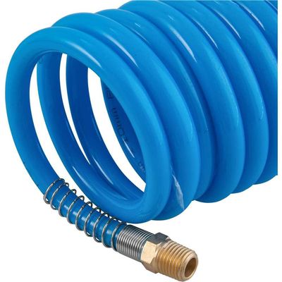 Mangueira/tubo poliuretano azul espiral conector 1/4" NPT macho 6,5 mm x 10,00 mm com 5m VONDER