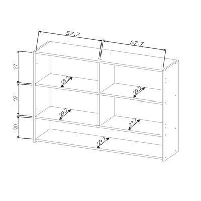 Armário Aéreo Nesher Simone Mendes em MDF 15mm com 2 Portas e 2 Prateleiras 120cm de Largura Castanho com Branco