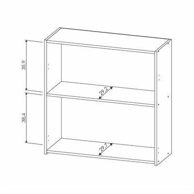 Armário Aéreo Nesher Simone Mendes em MDF 15mm com 2 Portas e 1 Prateleiras 80cm de Largura Castanho com Branco