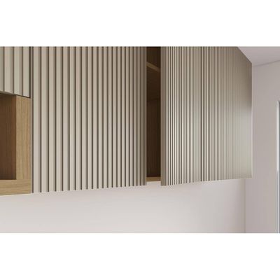 Armário Aéreo Nesher Simone Mendes em MDF 15mm com 2 Portas e 1 Prateleiras 80cm de Largura Castanho com Branco