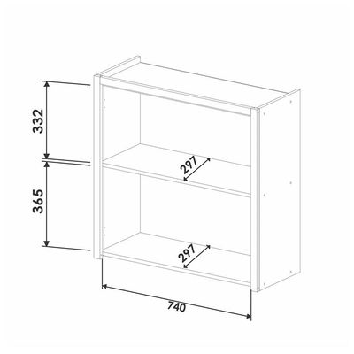 Armário Aéreo Nesher Condessa em MDF 15mm com 2 Portas e 1 Prateleira 80cm de Largura Castanho com Branco