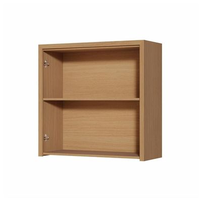 Armário Aéreo Nesher Condessa em MDF 15mm com 2 Portas e 1 Prateleira 80cm de Largura Castanho com Branco