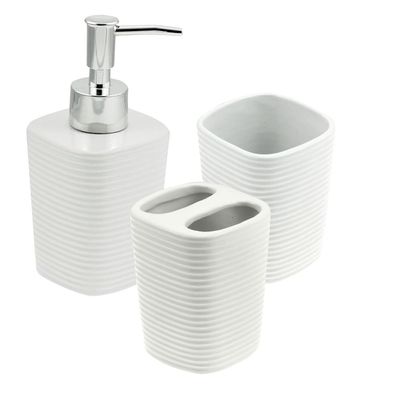 Conjunto para Banheiro Wolff  Lines 3 Peças Branco
