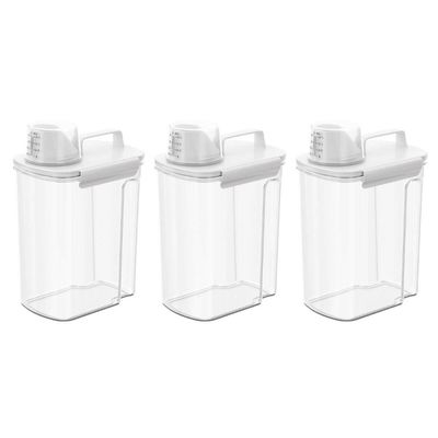 Kit 3 Dispensers Medidor 3,9l Porta Sabão Amaciante New Retro Lavanderia Área Serviço Coza