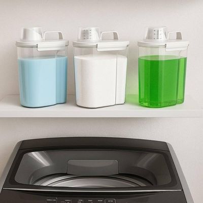 Kit 6 Dispensers Porta Sabão Amaciante Detergente 3,9L Coza Medidor New Retro Lavanderia