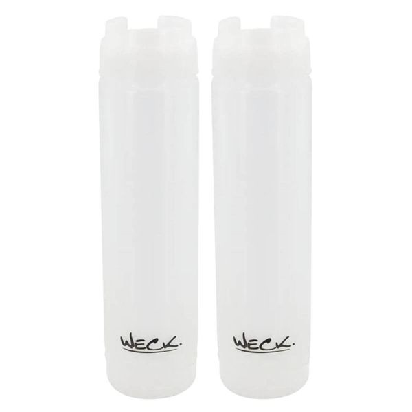 Kit 2 Bisnagas Invertidas para Molho 470ml Profissional Food Truck Restaurante Lanchonete Weck