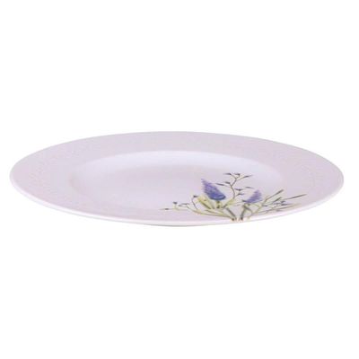 Jogo 6 Pratos Rasos Porcelana Decorada 28cm Tramontina Lilla Mesa Posta Eventos