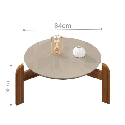 Conjunto Mesa De Centro E Cristaleira Kast Off White Cedro