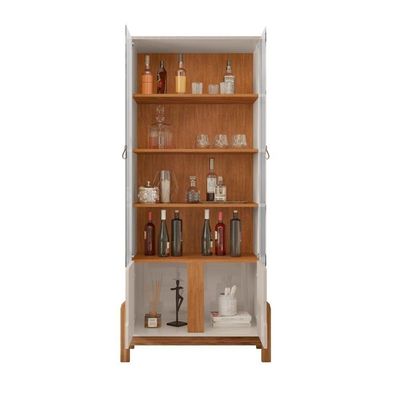 Conjunto Mesa De Centro E Cristaleira Kast Off White Cedro