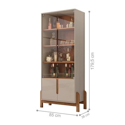 Conjunto Mesa De Centro E Cristaleira Kast Off White Cedro