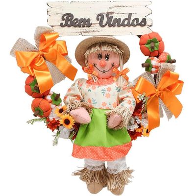 Guirlanda Decoração Festa Junina Caipira Com Abobora De 50cm Menino