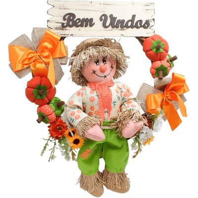 Guirlanda Decoração Festa Junina Caipira Com Abobora De 50cm Menino