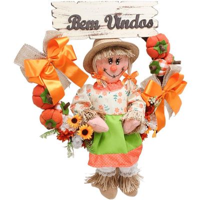 Guirlanda Decoração Festa Junina Caipira Com Abobora De 50cm Menino