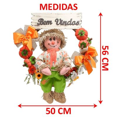 Guirlanda Decoração Festa Junina Caipira Com Abobora De 50cm Menino