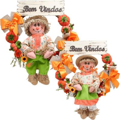 Guirlanda Decoração Festa Junina Caipira Com Abobora De 50cm Menino